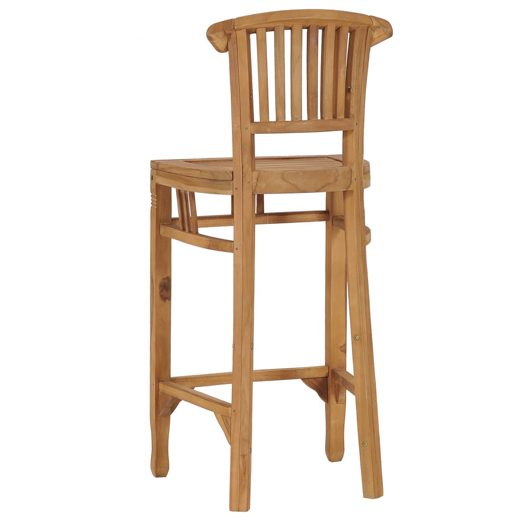 Bar Chair Natural Teak Fine Sanded Teak Hardwood Pub Height