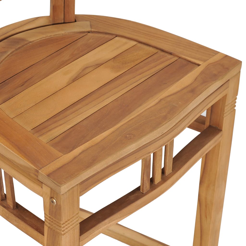 Bar Chair Natural Teak Fine Sanded Teak Hardwood Pub Height
