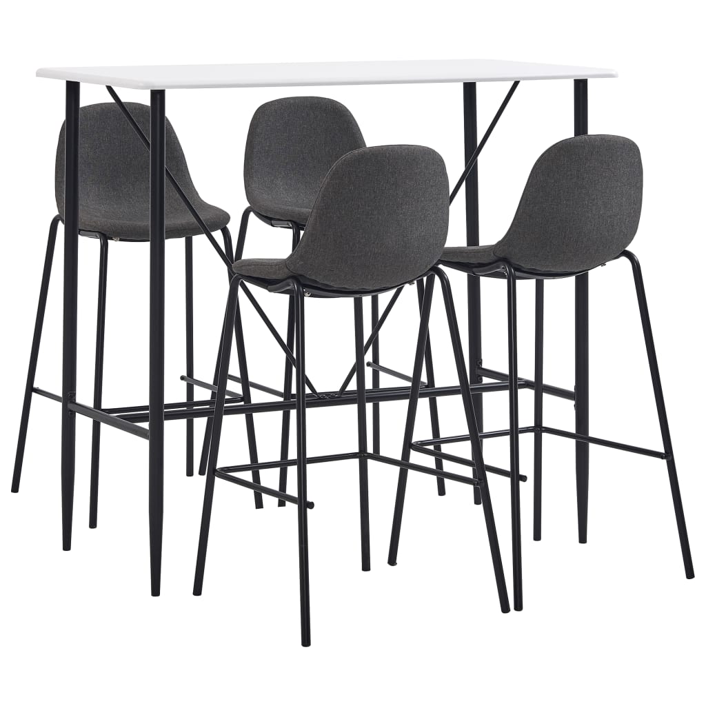 Bar Set Table: White, Chairs: Dark Grey