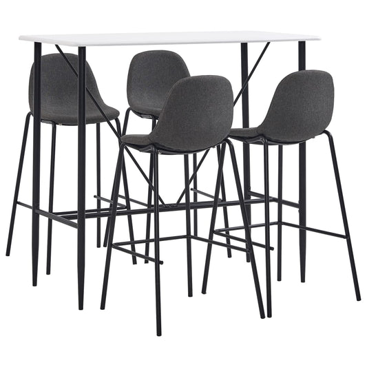 Bar Set Table: White, Chairs: Dark Grey