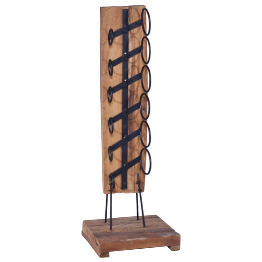 Wine Rack For 6 Bottles 13.8&quot;X13.8&quot;X39.4&quot; Solid Teak Wood