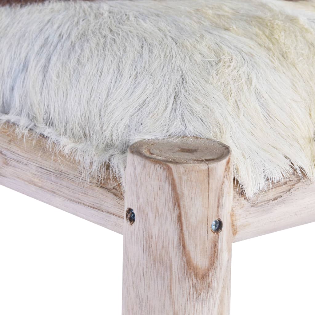 Bar Stool Natural Wood, Brown, Black