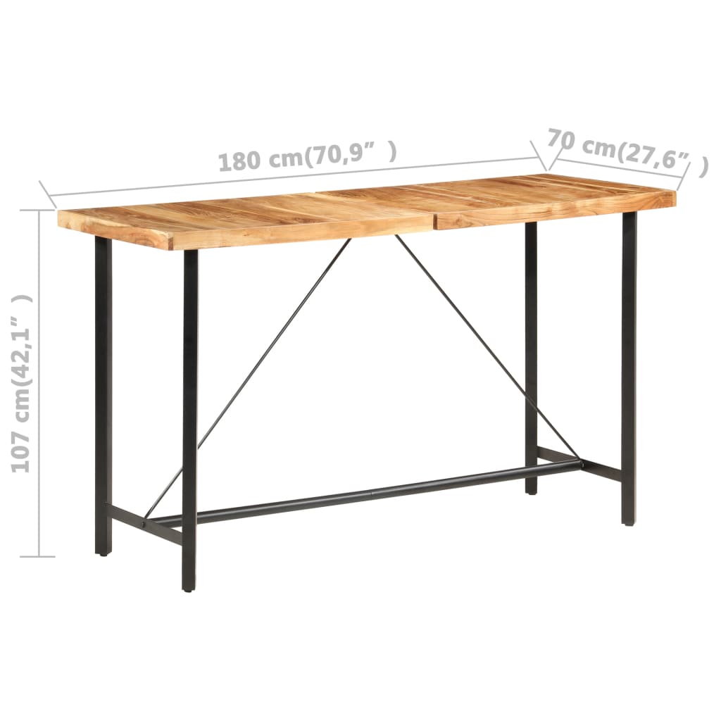 Bar Set Natural Wood Finish And Black