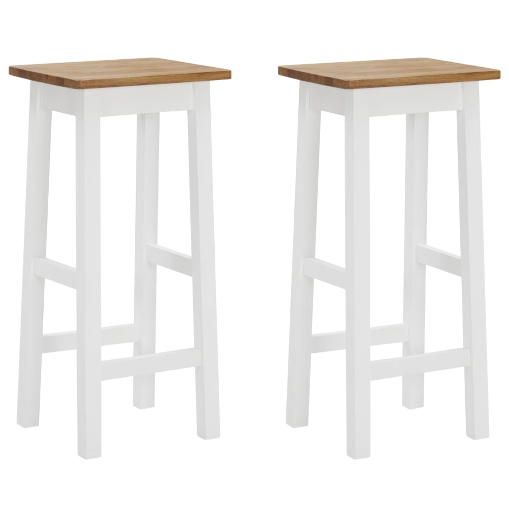 Bar Stool Set Of 2 Oak And