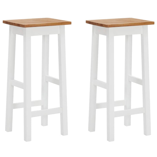 Bar Stool Set Of 2 Oak And