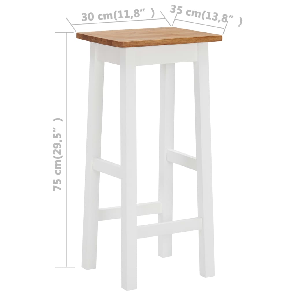 Bar Stool Set Of 2 Oak And