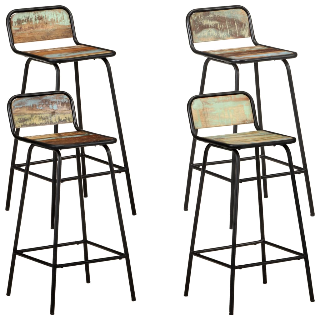 Bar Stool Set Of 2 Natural Wood, Black