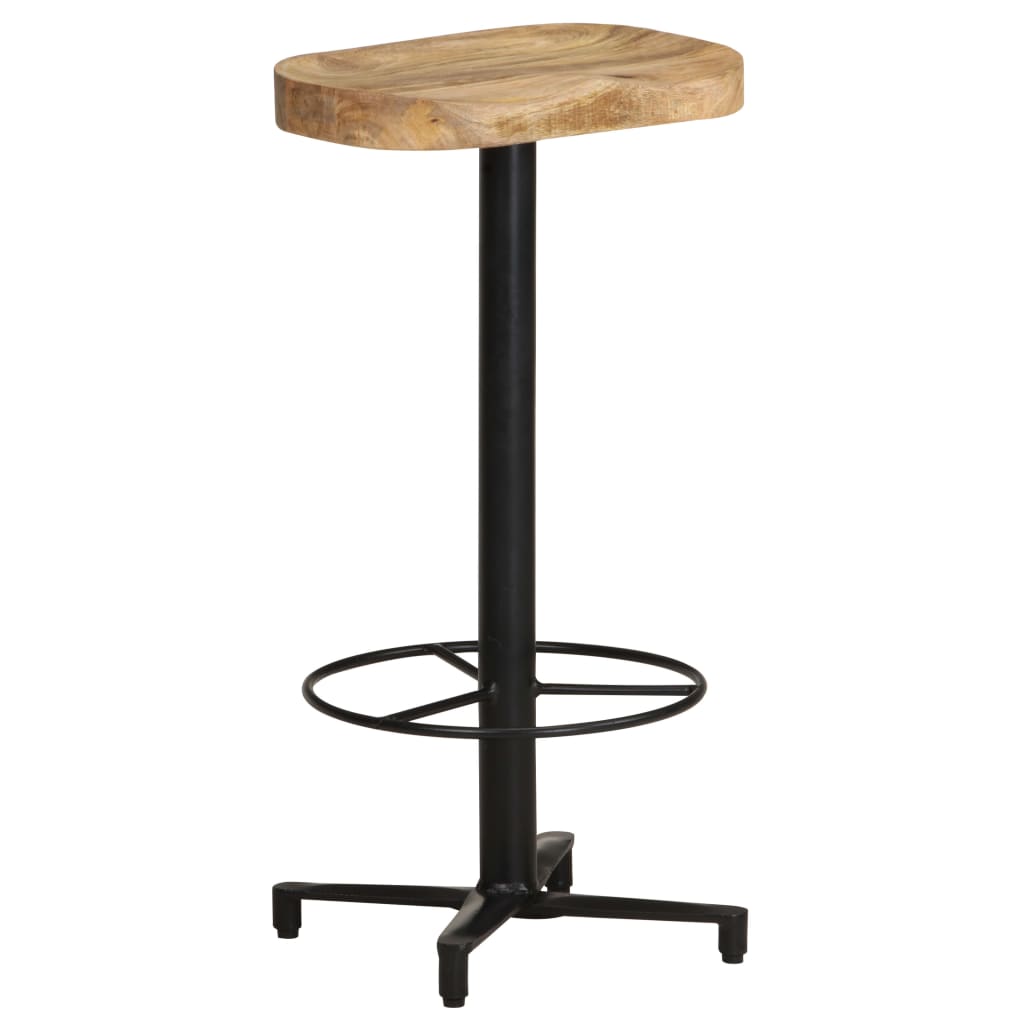 Bar Stool Set Of 2 Natural Wood, Black