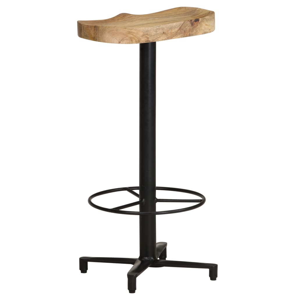 Bar Stool Set Of 2 Natural Wood, Black