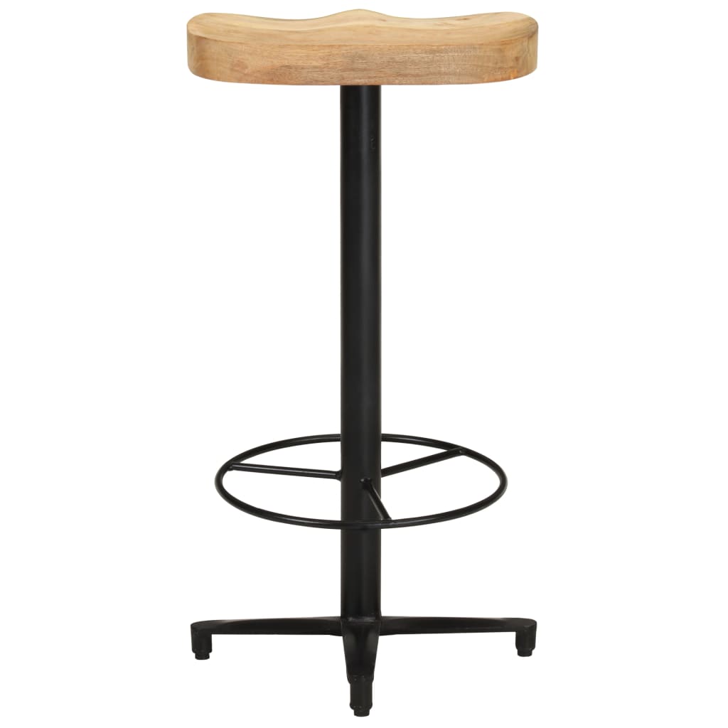 Bar Stool Set Of 2 Natural Wood, Black