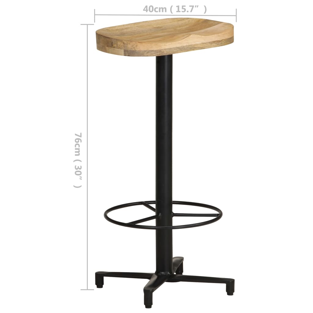 Bar Stool Set Of 2 Natural Wood, Black