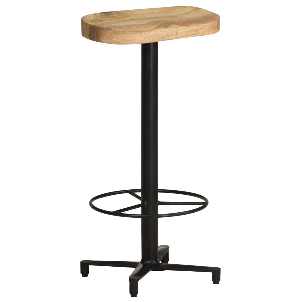 Bar Stool Set Of 2 Natural Wood, Black