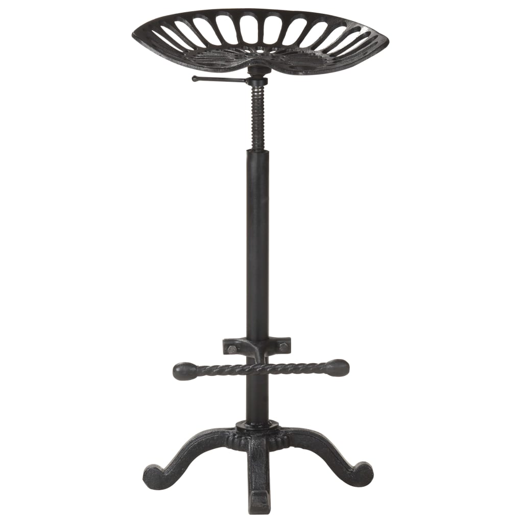 Bar Stool Black Cast Iron Counter Height Adjustable Retro