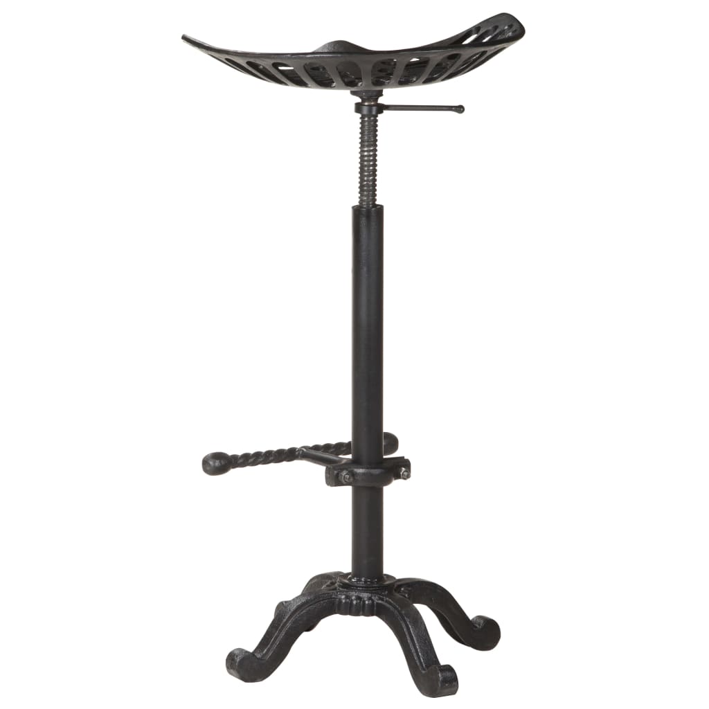 Bar Stool Black Cast Iron Counter Height Adjustable Retro