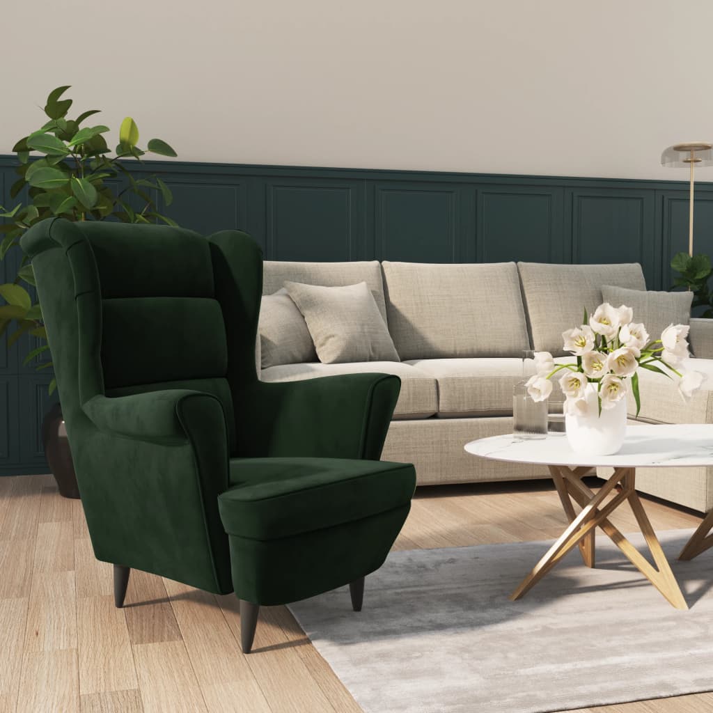 Armchair Light Grey Velvet (100% Polyester), Plywood Medium