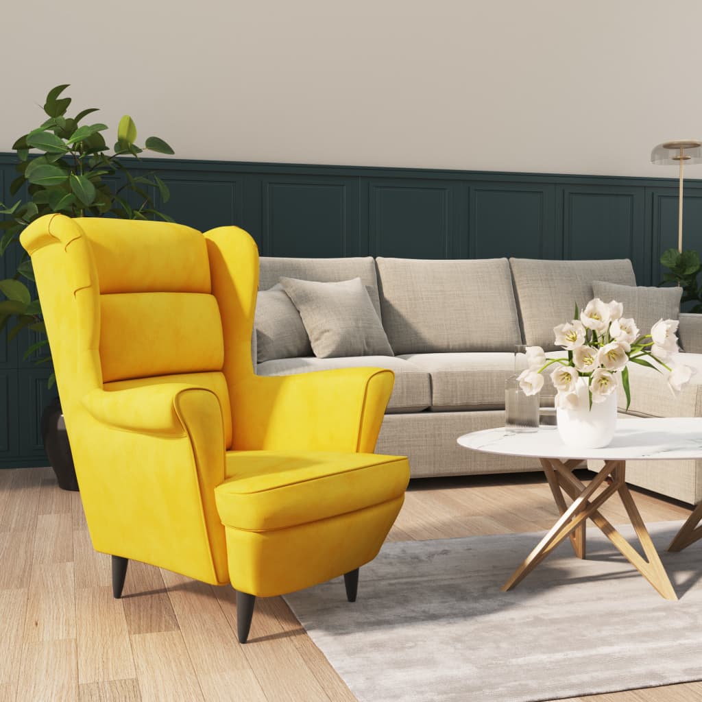 Armchair Light Grey Velvet (100% Polyester), Plywood Medium