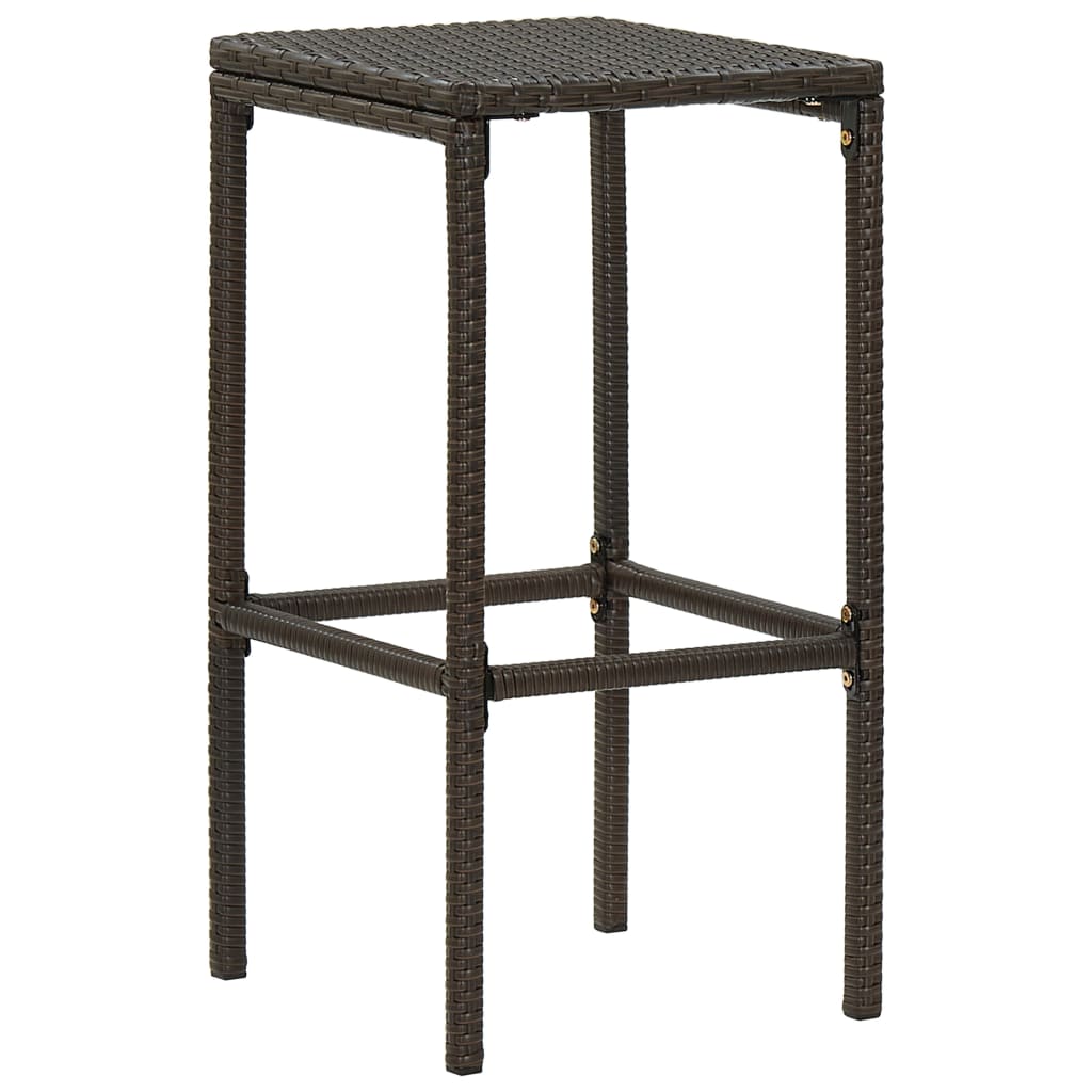 Bar Stool Set Of 2 Pe Rattan, Steel Standard Footrest