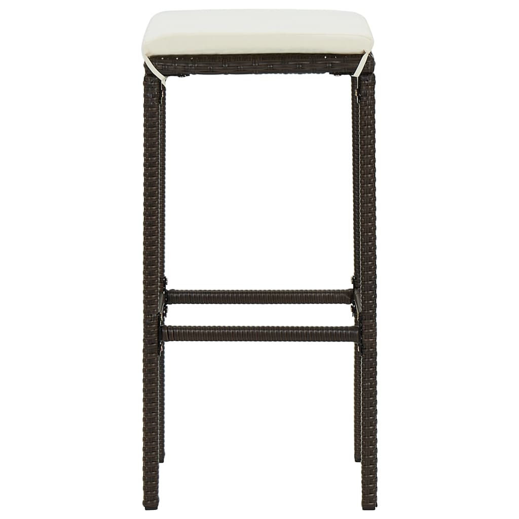 Bar Stool Set Of 2 Pe Rattan, Steel Standard Footrest