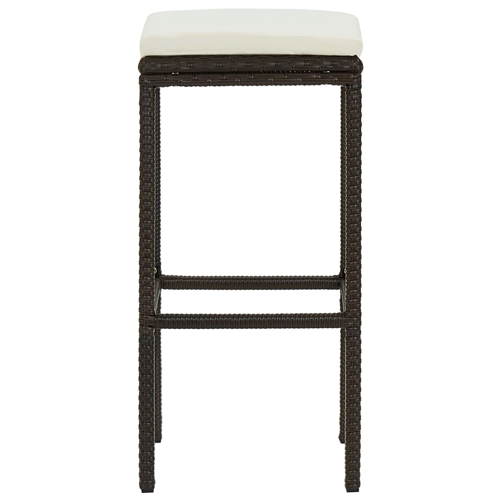 Bar Stool Set Of 2 Pe Rattan, Steel Standard Footrest