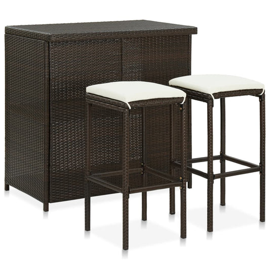Bar Set Pe Rattan, Steel Large Bar Set Rectangular