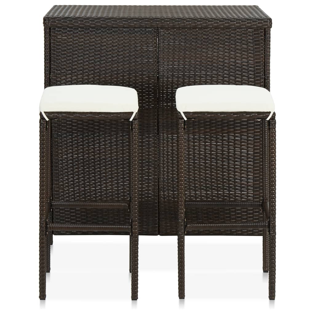 Bar Set Pe Rattan, Steel Large Bar Set Rectangular