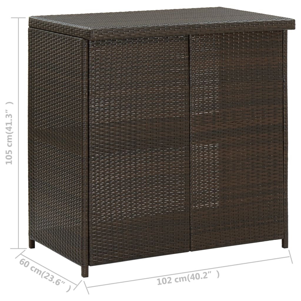 Bar Set Pe Rattan, Steel Large Bar Set Rectangular
