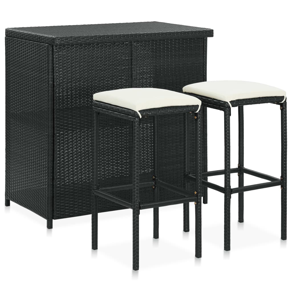 Bar Set Pe Rattan, Steel Large Bar Set Rectangular