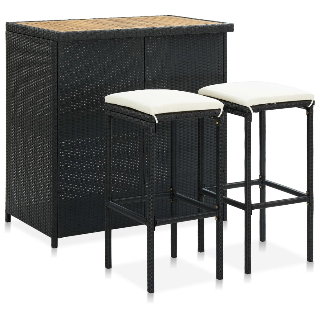 Bar Set Pe Rattan, Steel Large Bar Set Rectangular