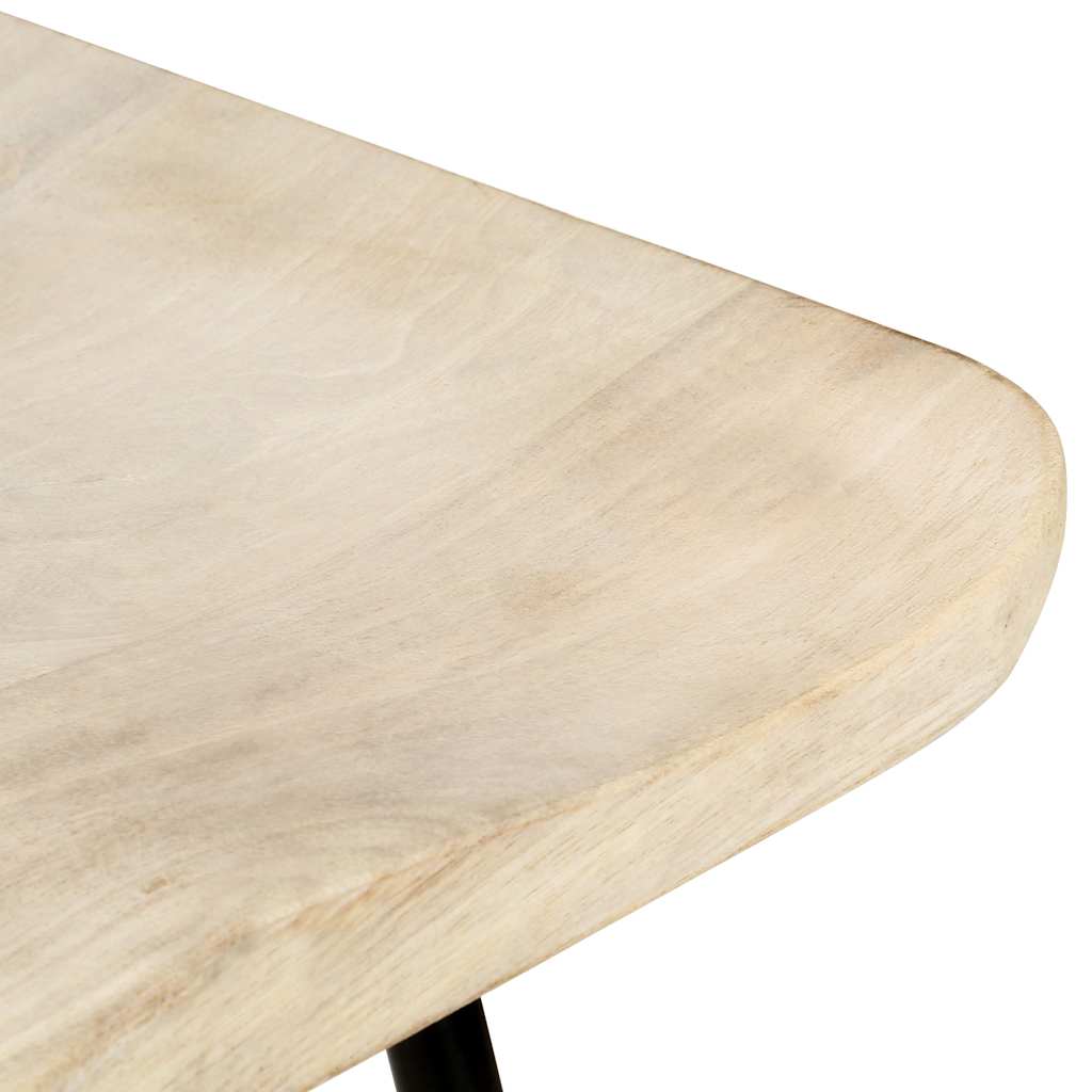 Bar Stool Set Of 2 Bleached Wood And Metal