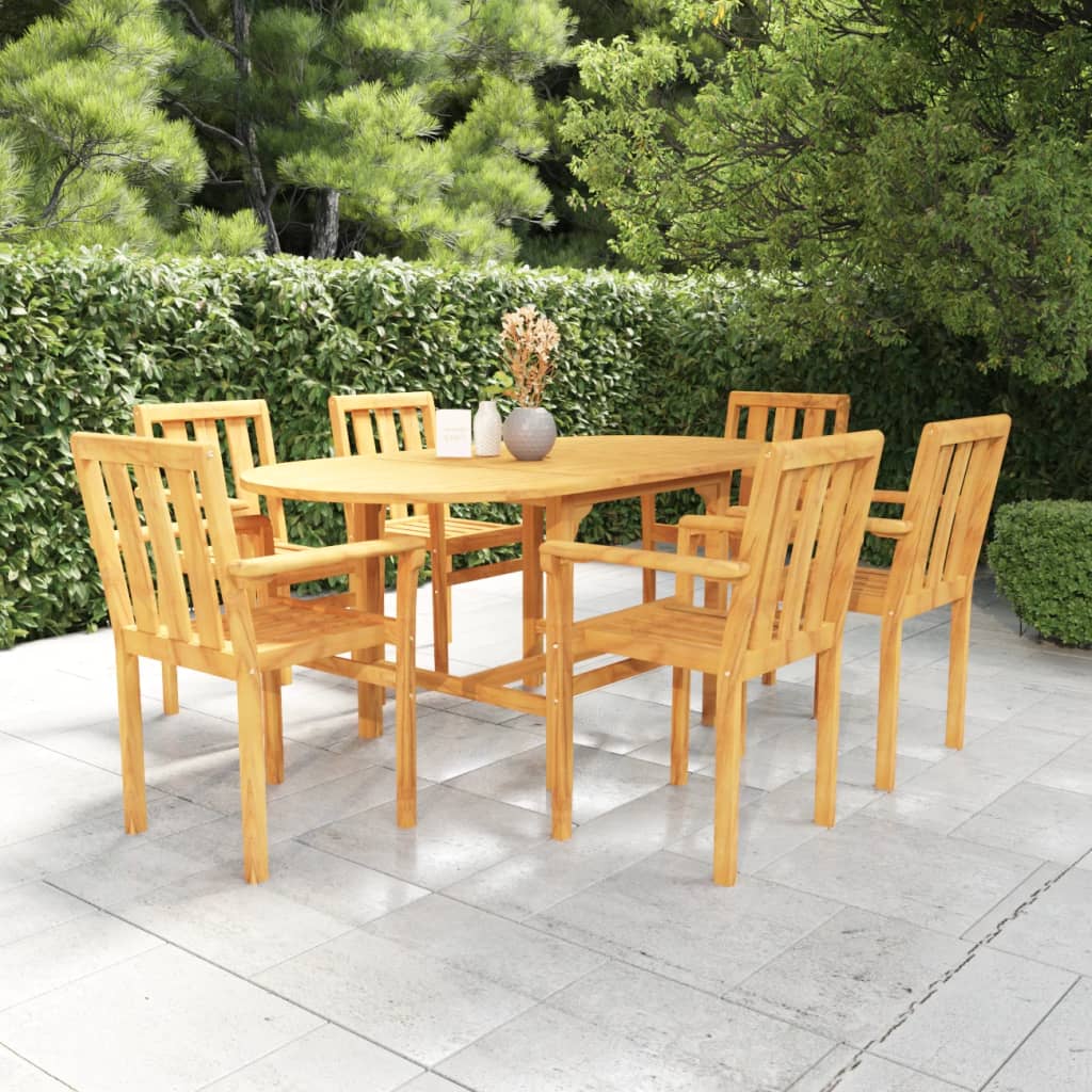 5 Piece Patio Dining Set Solid Teak Wood