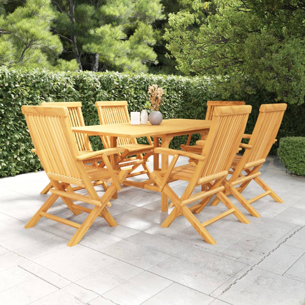 5 Piece Patio Dining Set Solid Teak Wood