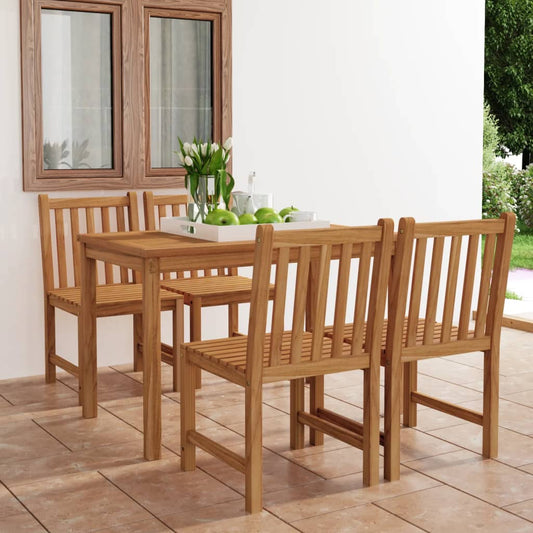 5 Piece Patio Dining Set Solid Teak Wood
