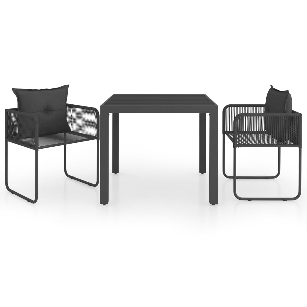 3 Piece Patio Dining Set Pvc Rattan