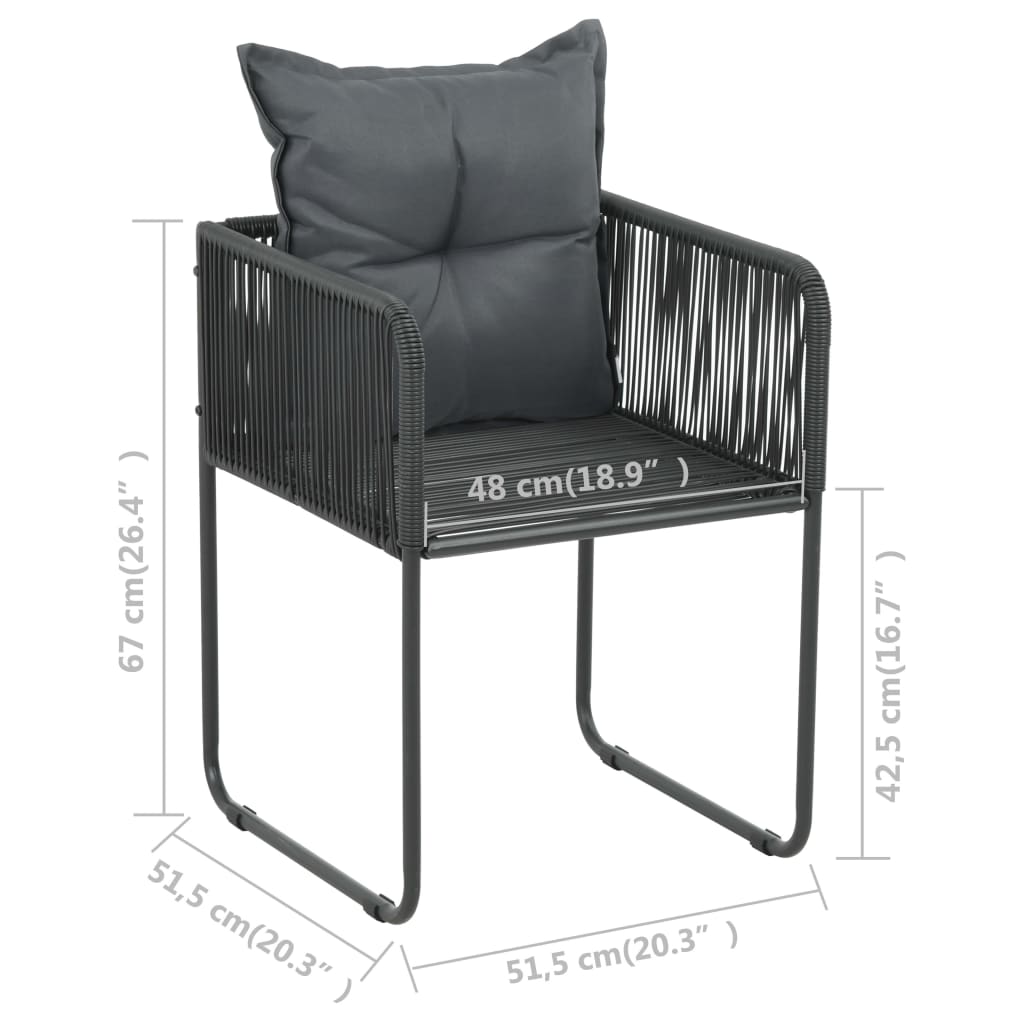 3 Piece Patio Dining Set Pvc Rattan