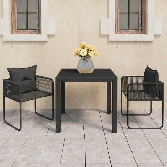 3 Piece Patio Dining Set Pvc Rattan