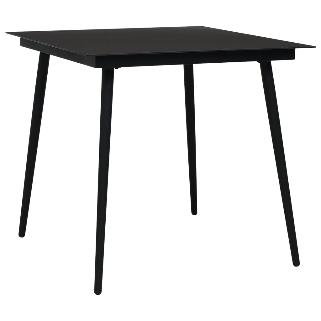 3 Piece Patio Dining Set Pvc Rattan Black