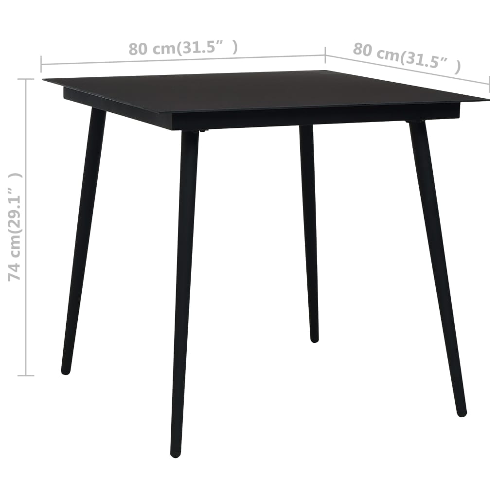 3 Piece Patio Dining Set Pvc Rattan Black
