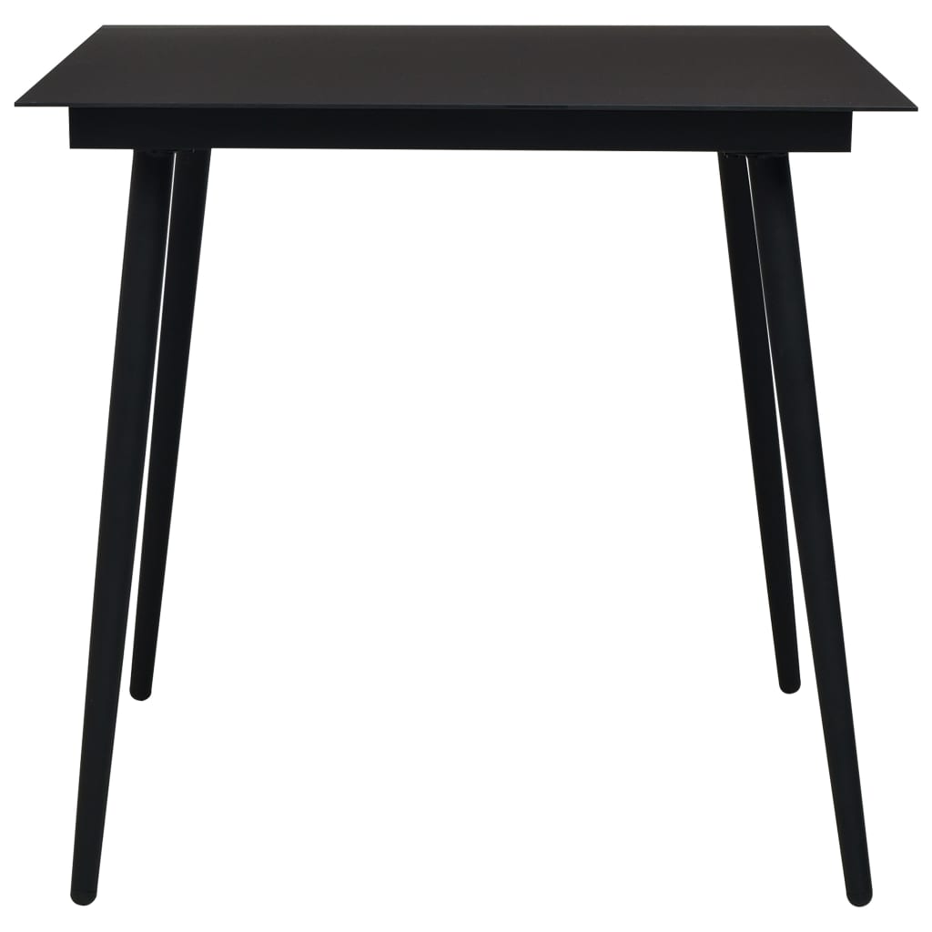 3 Piece Patio Dining Set Pvc Rattan Black