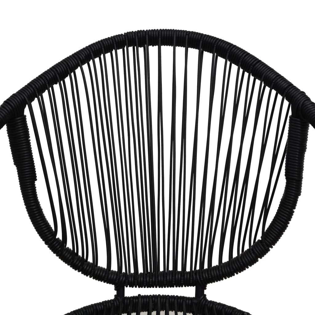 3 Piece Patio Dining Set Pvc Rattan Black