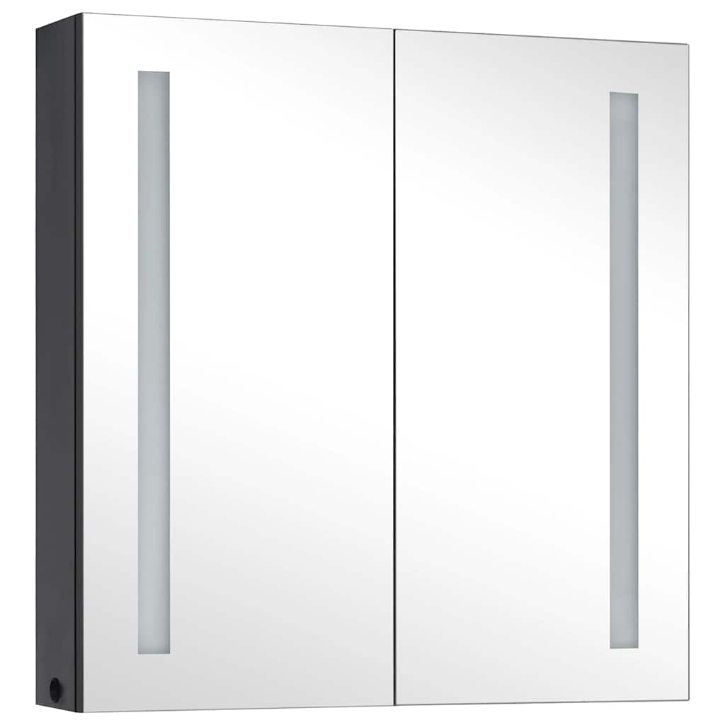 Bathroom Cabinet Anthracite Mdf With Melamine Finish, Glass Medium
