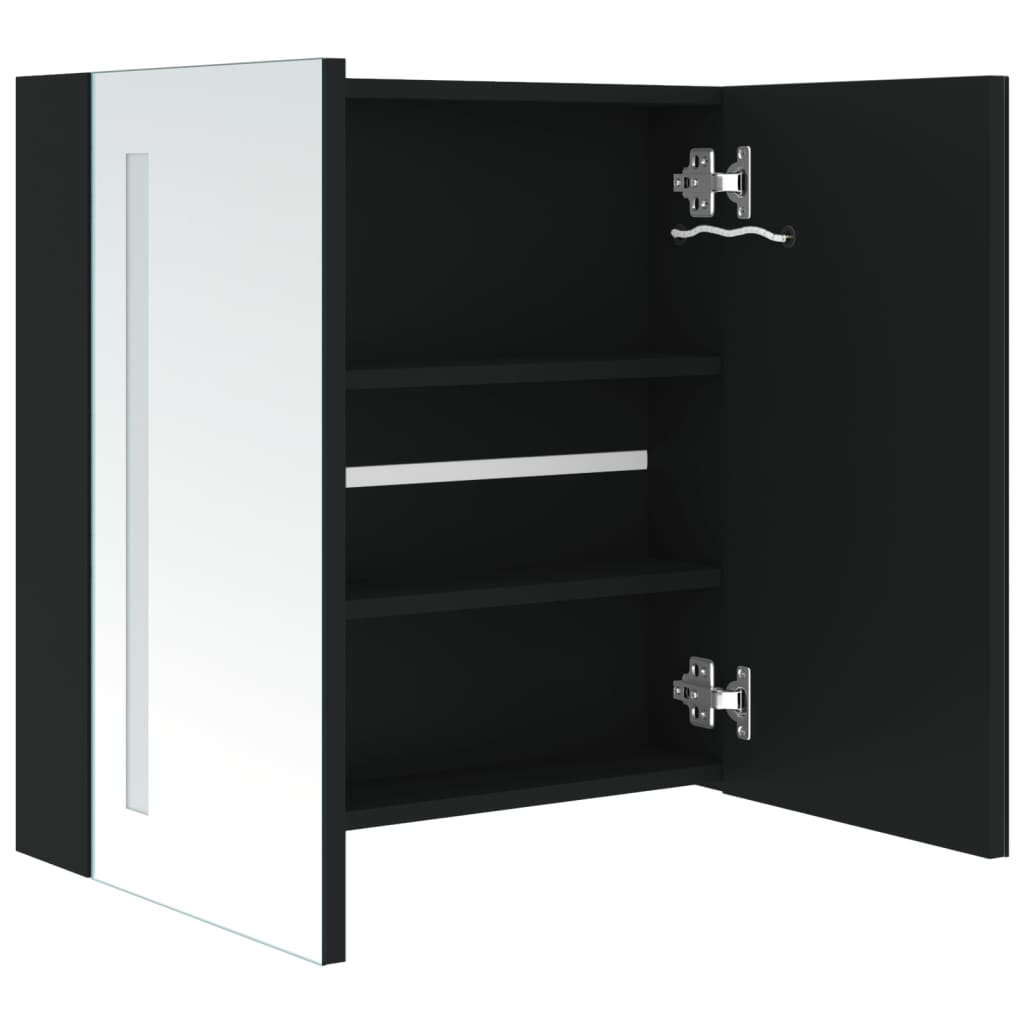 Bathroom Cabinet Anthracite Mdf With Melamine Finish, Glass Medium