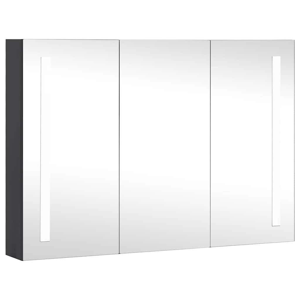 Bathroom Cabinet Anthracite Mdf With Melamine Finish, Glass Medium