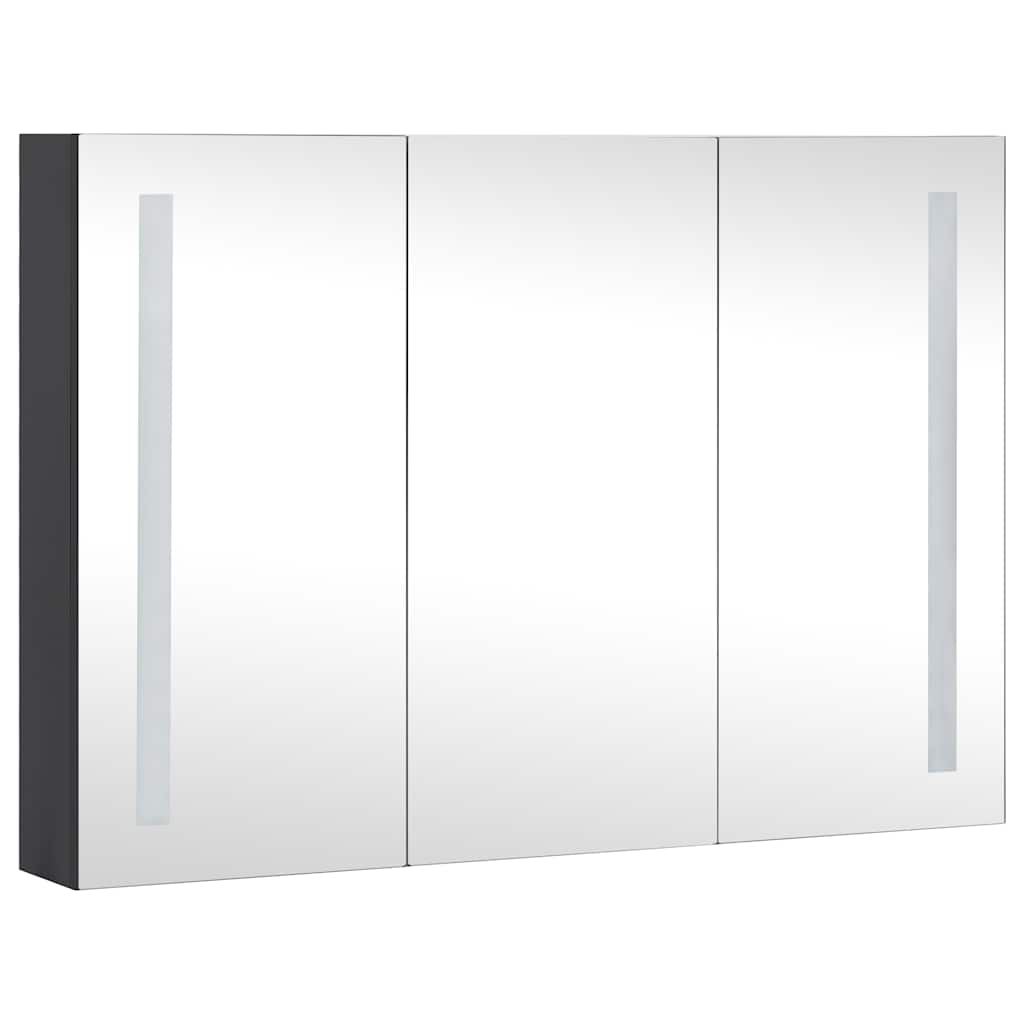 Bathroom Cabinet Anthracite Mdf With Melamine Finish, Glass Medium