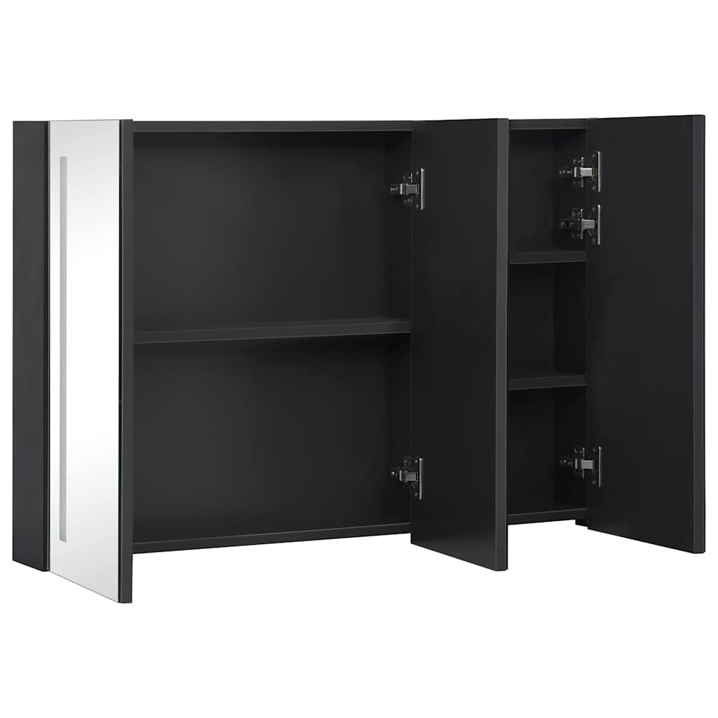 Bathroom Cabinet Anthracite Mdf With Melamine Finish, Glass Medium