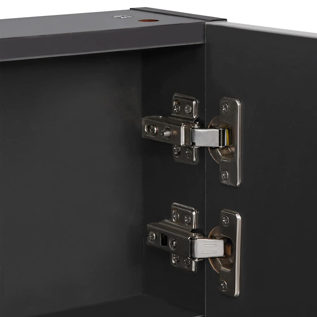 Bathroom Cabinet Anthracite Mdf With Melamine Finish, Glass Medium