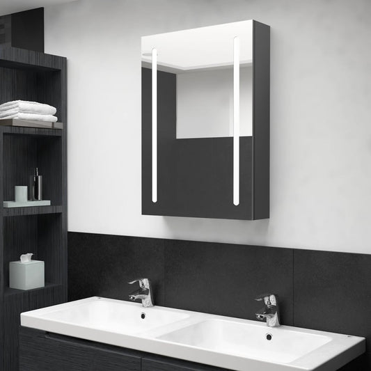 Bathroom Cabinet Grey Mdf With Melamine Finish, Glass Medium