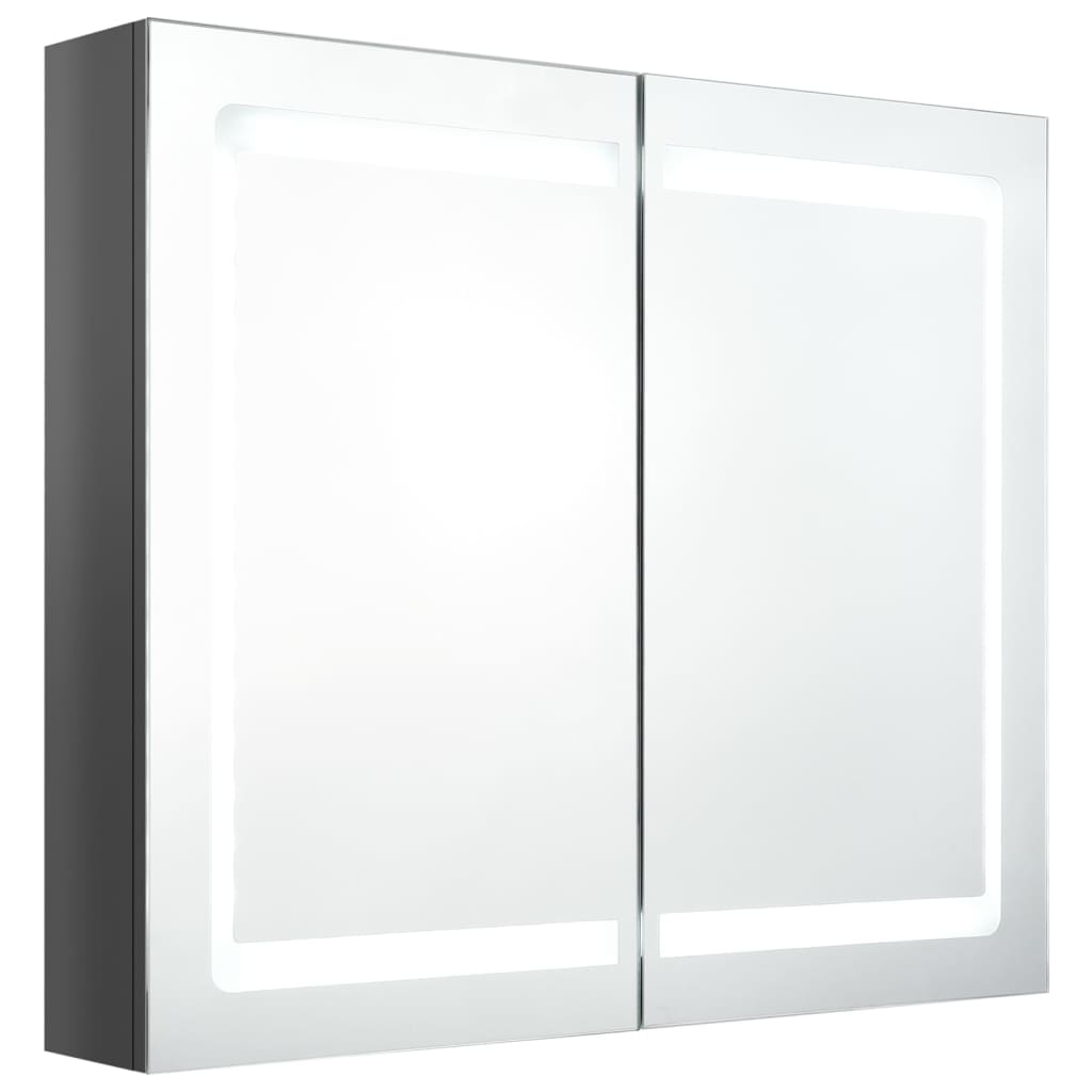 Bathroom Cabinet Shining Grey Mdf In Melamine Finish, Glass