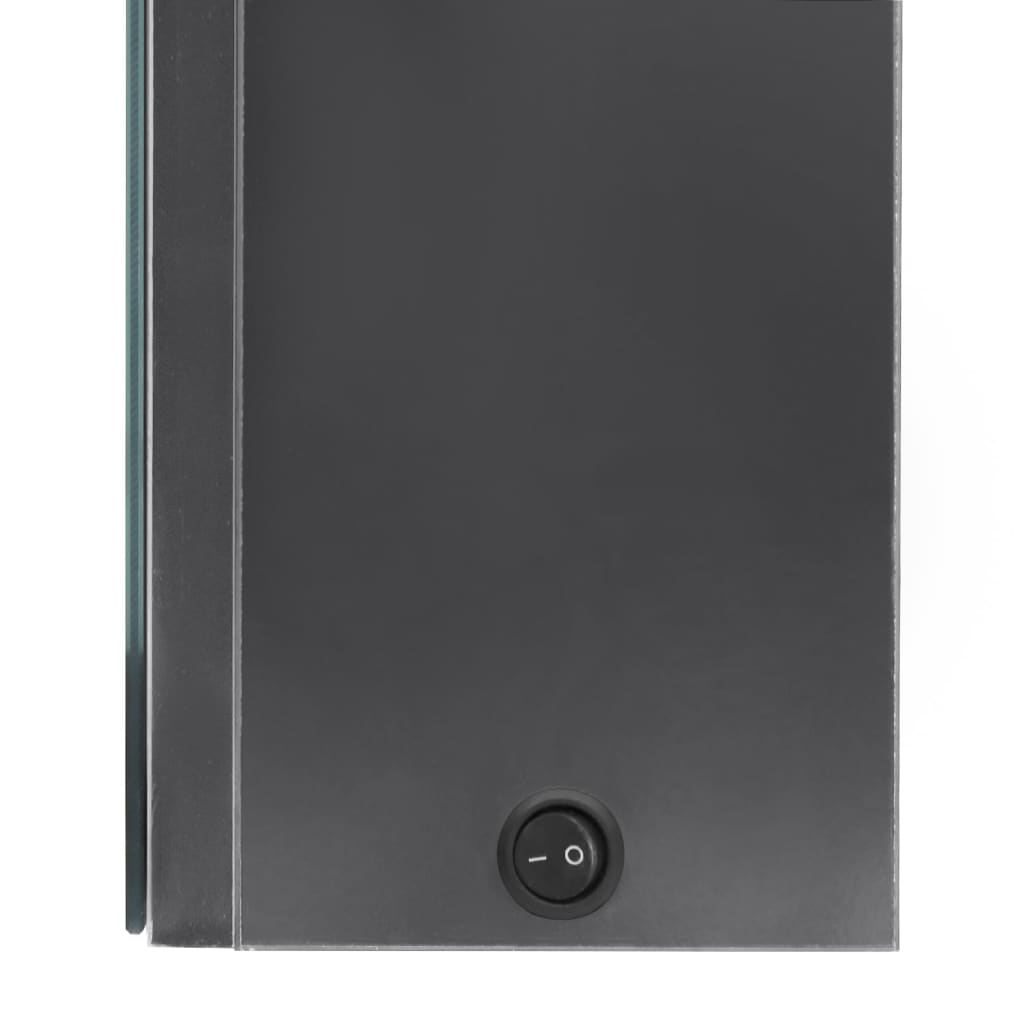 Bathroom Cabinet Shining Grey Mdf In Melamine Finish, Glass
