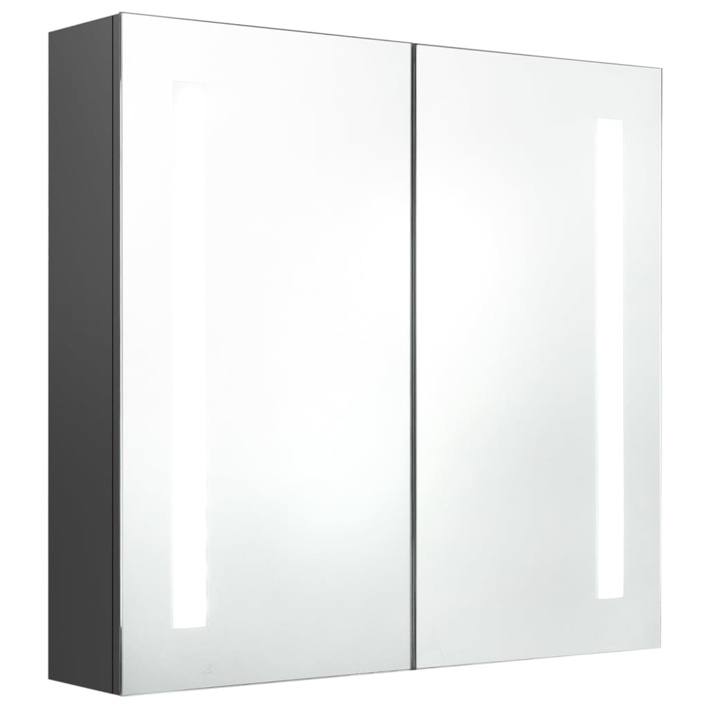 Bathroom Cabinet Grey Mdf Board With Melamine Finish, Glass Medium
