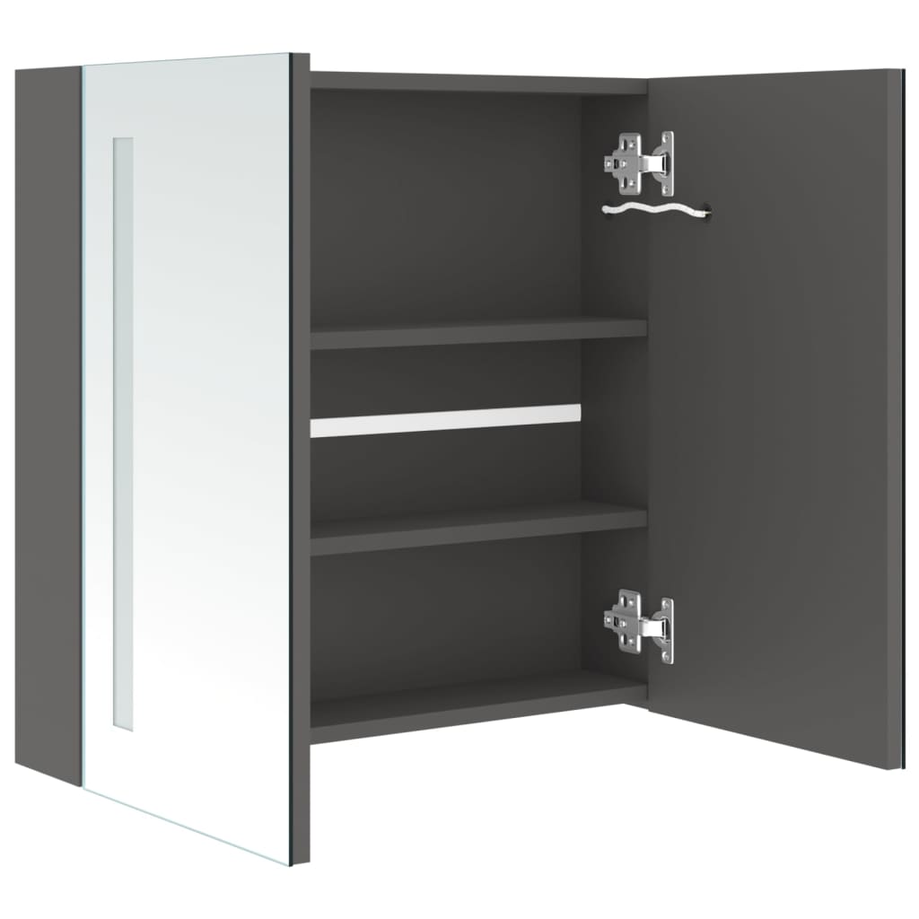 Bathroom Cabinet Grey Mdf Board With Melamine Finish, Glass Medium